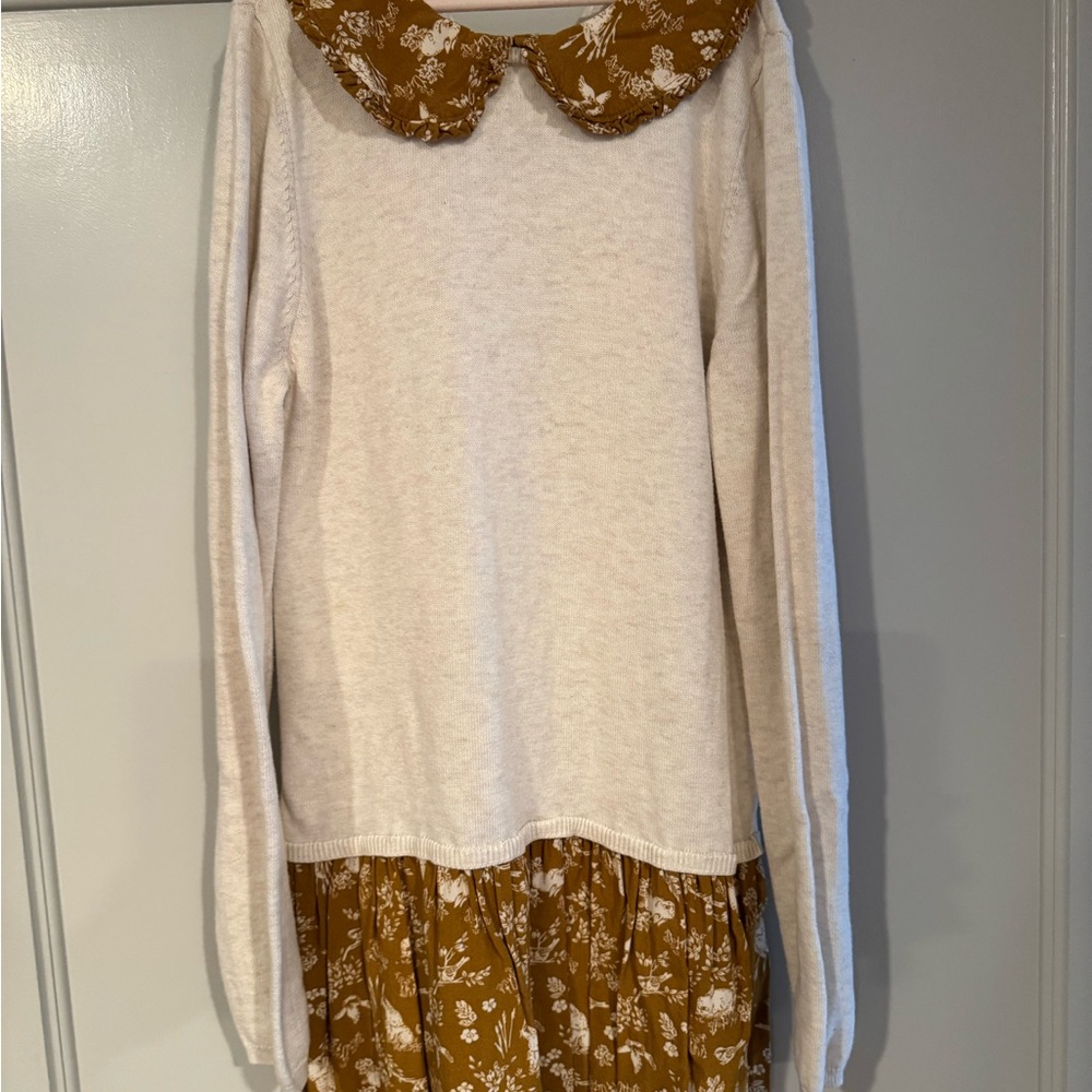 H&M White and Brown Floral Dress